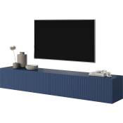 Selsey - veldio - Meuble tv 175 cm bleu marine avec façade fraisée