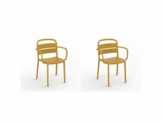 Set 2 chaises como - resol - jaune - fibre de verre, polypropylène 574x535x825mm