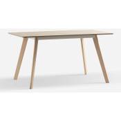 Table à manger de cuisine en bois rectangulaire 120x80cm blanc Ennis