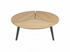 Table basse métal-bois - talens - l 85 x l 85 x h 34 cm