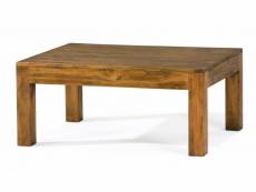 Table basse rectangulaire en pin massif coloris naturel - longueur 70 x profondeur 55 x hauteur 40 cm
