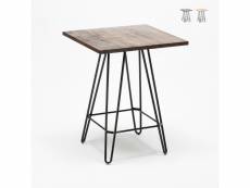 Table haute 60x60 industrielle pour tabouret de bar métal acier bois bolt AHD Amazing Home Design