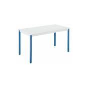 Table multi-usages plateau gris clair L 120 x P 60 cm - Classique - piétement bleu - Maxiburo - Bleu