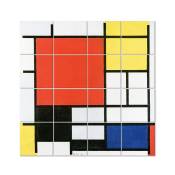 Tableau composition avec large plan rouge - Piet Mondrian