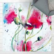 Tapis en vinyle - Painted Poppies - Carré 1:1 Dimension
