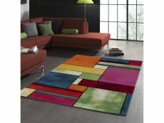 Tapis salon moderne et design belis 21821-110 rouge, orange, vert, bleu, rose, jaune 80 x 150 cm