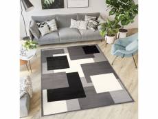 Tapiso dream tapis moderne géométrique carreaux noir