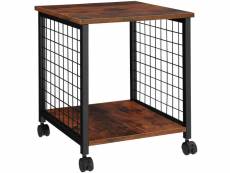 Tectake table d’appoint gary 40x40x48cm - bois foncé industriel 404453