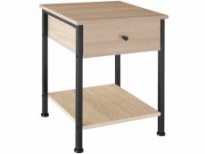Tectake table de chevet bradford 40x40x55,5cm - bois clair industriel, chêne sonoma 404699