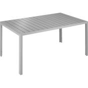 Tectake - Table de jardin bianca 150 x 90 cm pieds réglables en hauteur - gris/argent - gris/argent