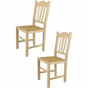 Tommychairs - Set 2 chaises SILVANA pour cuisine, bar et salle à manger, robuste structure en bois de hêtre poli, non traité, 100% naturel et assise