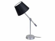 Tosel-articuler - lampe a poser acier alluminium 1xe14 - abat-jour tambour tissu noir - 18 x 45 cm; aluminium