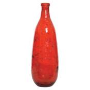 Vase en verre rouge antique h 75 cm