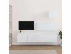 Vidaxl ensemble de meubles tv 4 pcs blanc brillant