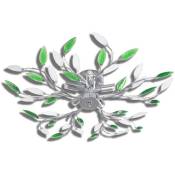 Vidaxl - Lampe plafond verte et blanche avec bras crystal pour 5 Ampoules E14 Green