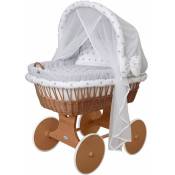 WALDIN Landau berceau/couffin bébé, complet, plusieurs modèles disponibles:Cadre/roues peintes, gris/gris étoile