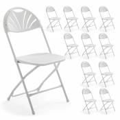 12 chaises pliantes de réception ajourées - Blanc