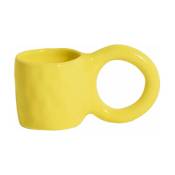 2 mugs à expresso en faïence citron 6 cm Donut -