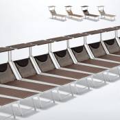 20 transats de plage bains de soleil en aluminium Santorini Limited Edition Couleur: Chocolate - Marron Santorini