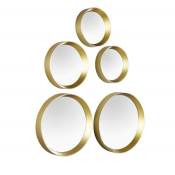 5 Miroirs Lia ronds design - Or
