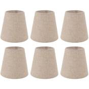 6 pièces petit abat-jour Clip sur tambour abat-jour en tissu de lin pour bougies ampoules accessoires d'éclairage - Eosnow