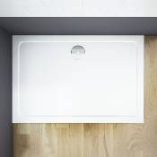 Aica Sanitaire - Receveur de douche extra plat 110x80x3cm rectangle avec le bonde