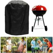 Bâche Barbecue Rond, Housse Barbecue Rond, Couverture Barbecue Weber, Bâche de Protection Barbecue Rond en Tissu Oxford Imperméable Anti-UV/Pluie