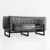 Canapé cadre aluminium assise thermoplastique noir
