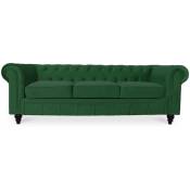 Canape Chesterfield Velours 3 Places Altesse Vert -