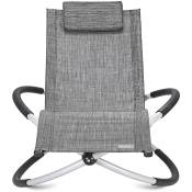Casaria - Chaise longue à bascule acier laqué fauteuil