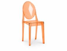 Chaise à manger victoria queen design transparent orange transparent