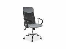 Chaise de bureau à roulettes - q025 - 62 x 50 x 107 cm - tissu gris