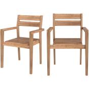 Chaise de jardin Lucia en bois de teck (lot de 2) -