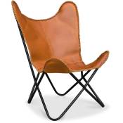 Chaise design papillon - Cuir - Blop Marron - Cuir,