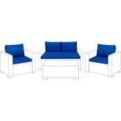 Coussins de siège et oreillers de dossier pour meubles en rotin, Durables Lot de canapé coussins pour jardin avec Remplissage - Bleu(8pc) - Gardenista