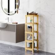 [en.casa] - tagère de salle de bain Kinnula bois de pin 110 x 30 x 30 cm naturel