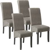 Ensemble 4 chaises de salle à manger Rembourré avec revêtement aspect cuir Forme ergonomique - gris marbré