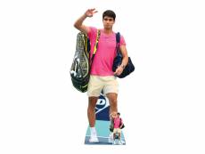 Figurine en carton taille réelle – carlos alcaraz – tee-shirt rose – joueur de tennis professionnel espagnol - hauteur 185 cm