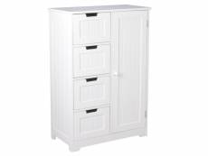 Finebuy buffet de salle de bain 56x83x30 cm petit meuble de rangement blanche | armoire style campagne avec tiroir et porte | commode étagère