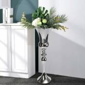 Gojoy - Vase de sol vase à fleurs grand vase en métal vase de coupe vase de table en fer vase de décoration vase en argent moderne paysan argent 74 cm