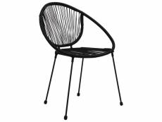 Icaverne - chaises de jardin selection chaises de jardin 2 pcs pvc rotin noir