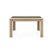 Iperbriko - Table à manger coloris chêne insert noir ou blanc réversible 138x80xh.74 cm