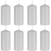Iso Trade - Lot de 8 bougies pilier longue durée 20h pour décoration fête coupure d'électricité ø 5 cm x h 10 cm