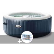 Kit spa gonflable Intex PureSpa Blue Navy rond Bulles 6 places + 6 filtres
