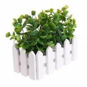 Kofun Pot de Fleurs Artificiel Vert avec Petites Feuilles