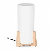 Lampe de table socle bois lampe de chevet abat-jour