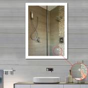 Led Miroir Salle de Bain avec Eclairage Anti-buée Haloyo 90 x 70 cm,Blanc froid