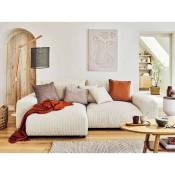 Lisa Design - Garance - canapé d'angle réversible - 4 places - en velours côtelé - beige - Beige