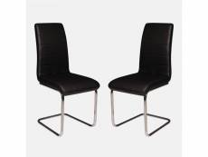 Lot de 2 chaises modernes en éco-cuir, pour salle à manger, cuisine ou salon, 43x57h98 cm, coloris noir 8052773728959