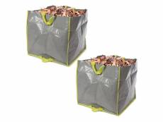 Lot de 2 sacs de jardin multifonctions - polypropylène - 100 l